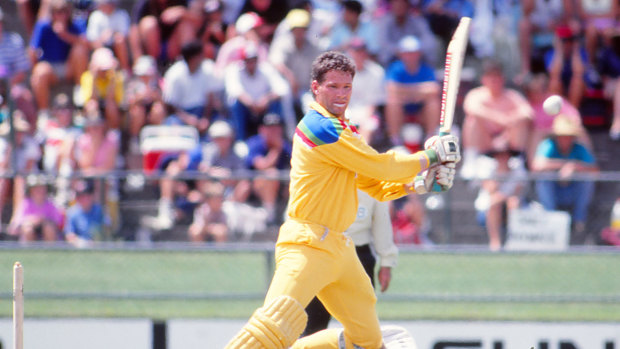 Dean Jones batting during the 1992 World Cup.