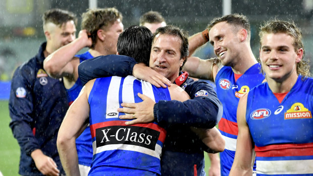 Motivation? Luke Beveridge said the players may have been sparked by comments from Pies coach Nathan Buckley.