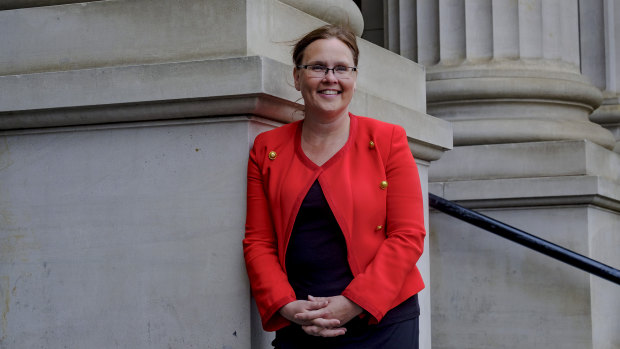 Jane Garrett outside State Parliament on Tuesday.