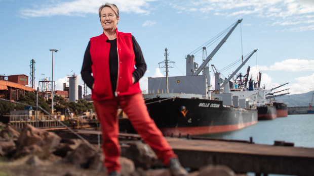 Thirty years at the steelworks before becoming a filmmaker: Robynne Murphy at Port Kembla. 