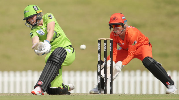 Heather Knight hits out against the Scorchers.