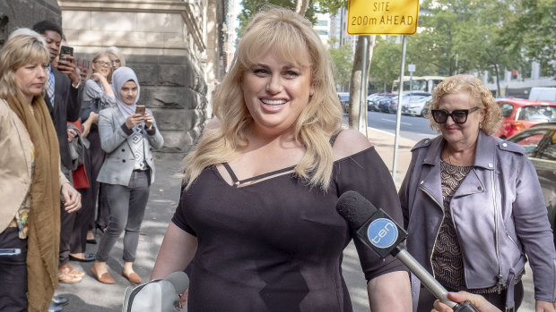 Rebel Wilson arriving at Melbourne's Court of Appeal in April of this year.