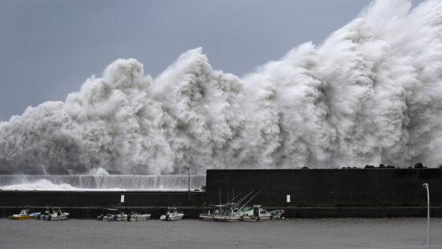 Powerful Typhoon Jebi is forecast to bring heavy rain and high winds to much of the country. 