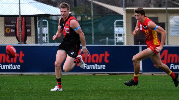 Michael Hurley in his comeback match against the Gold Coast Suns’ VFL side on Sunday.