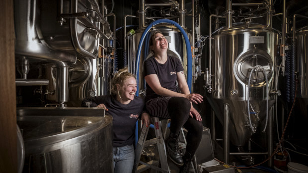  Chloe Stanzel and Emily Day will brew the first  batch of  their ''Chicks Stout'' at Burnley Brewers, Richmond. 