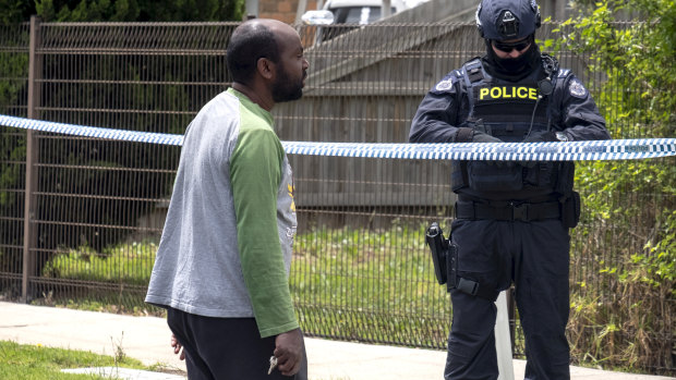 A family friend  arrives at the Werribee home.