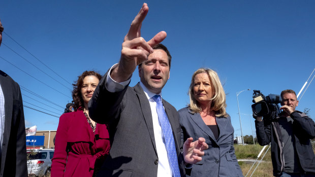 Matthew Guy making the Dingley announcement in Heatherton on Thursday.