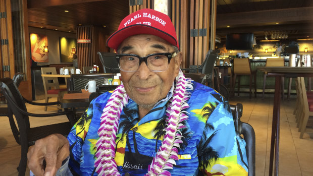 Ray Chavez poses for a photo while eating breakfast in Honolulu in 2016. 