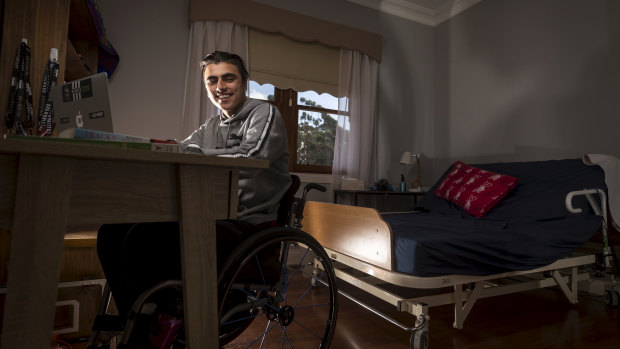 Ben Jankovski is juggling VCE studies with physical rehab. 