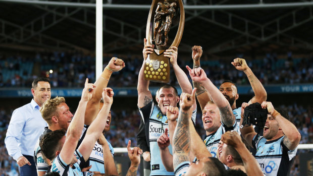 Not to be denigrated: Phil Gould's comment took some gloss off the Sharks' 2017 premiership triumph.
