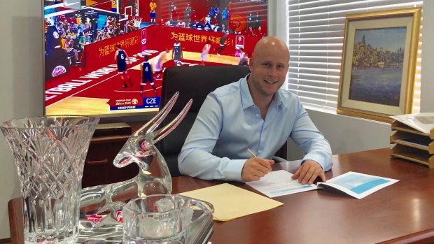 Sam Barnett at his office in Fort Lauderdale where he operates Pearllargo. He also has an office in Perth. 