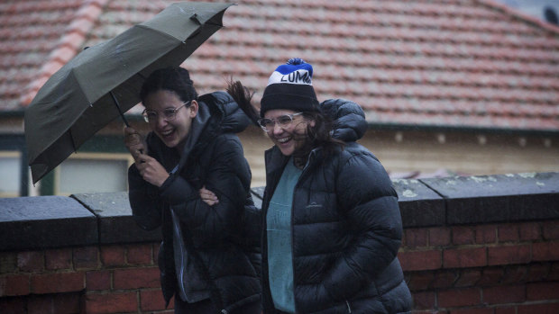 Melbourne was blasted by wind, hail and rain over the weekend.
