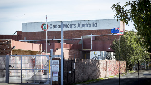 The Cedar Meats plant, where Victoria's biggest COVID-19 cluster emerged.