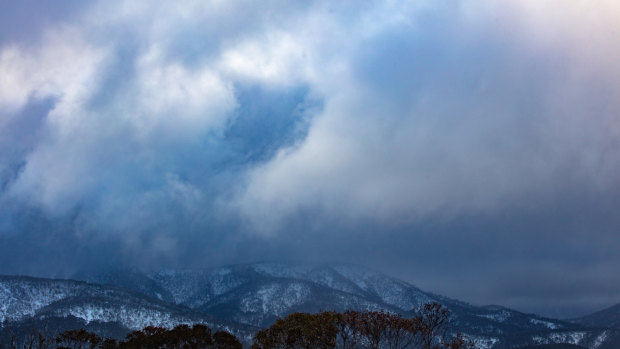 Heavy snow cover at Dinner Plain and Mount Hotham on Tuesday. 