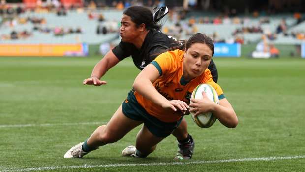 Bienne Terita scored a try in her Test debut.