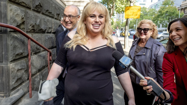 Australian actor Rebel Wilson arrives at the  Court of Appeal in April.