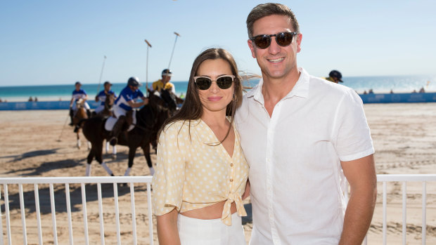 Matthew and Lauren Pavlich at Cable Beach Polo in Broome, 