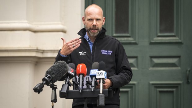 Victorian COVID-19 response commander Jeroen Weimar at Tuesday’s press conference. 