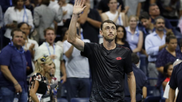 Boilover: John Millman stunned the tennis world with a four-set win over Roger Federer.