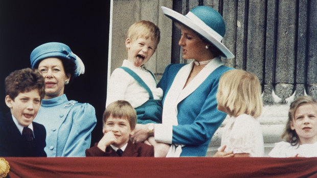 Diana with her son Harry in 1988.