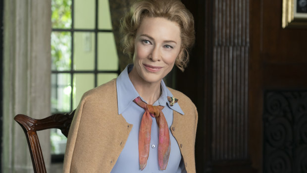 Cate Blanchett as Phyllis Schlafly in Mrs America.