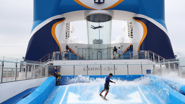 Activities aboard the Ovation of the Seas, during a 2017 visit to Brisbane.