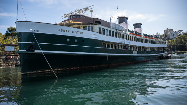 The SS South Steyne is moored on Sydney’s lower north shore.