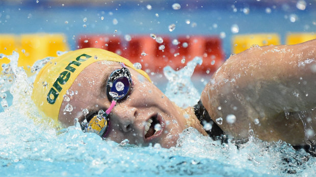 The hunter: Ariarne Titmus is leading the charge to chase down American great Katie Ledecky.