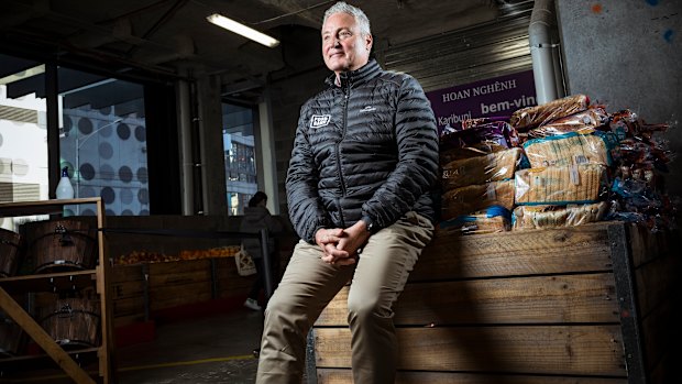 Foodbank, Dave McNamara at the charity’s LaTrobe Street pop-up site.