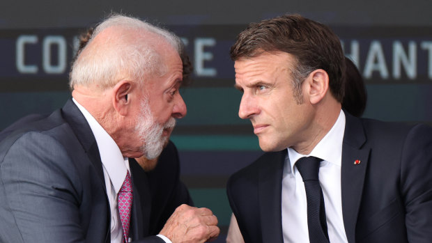 Macron and Lula tête-à-tête.