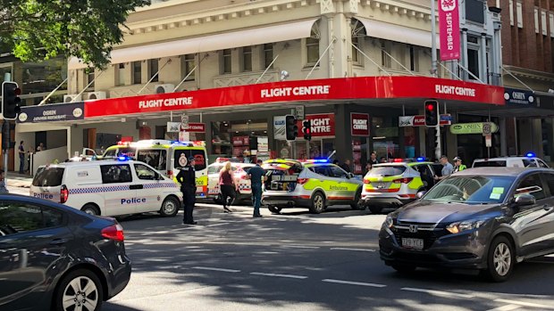 A pedestrian was struck on the corner of Creek and Adelaide Street in Brisbane CBD.