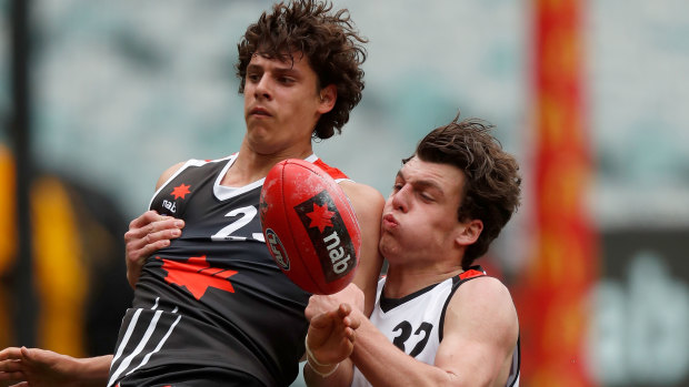 Jackson Callow (right) in action on grand final day last year.