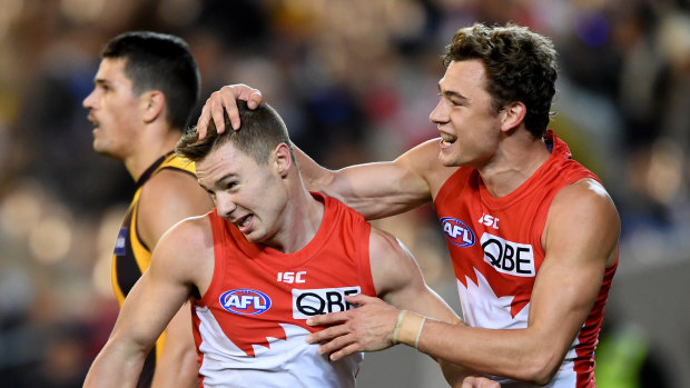 New bloods: Ben Ronke and Will Hayward are some of the Swans young guns stepping up this year.
