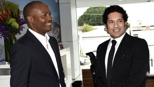 Drawcards: former international cricket stars Brian Lara and Sachin Tendulkar.