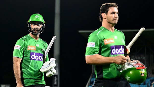 Glenn Maxwell and Hilton Cartwright of the Stars looked dejected after the game.