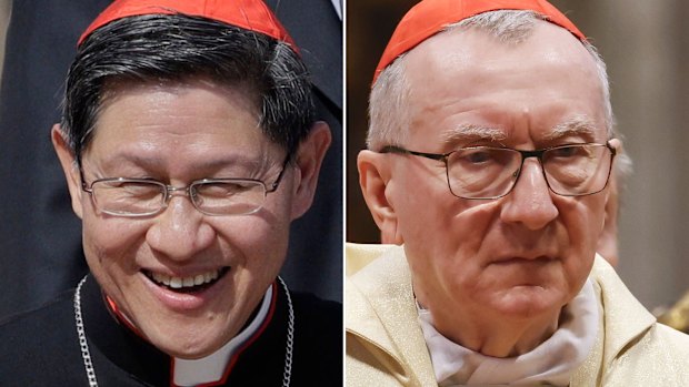 Cardinals Luis Antonio Tagle (left) from the Philippines and Italy’s Pietro Parolin are the current frontrunners in betting on the new pope.