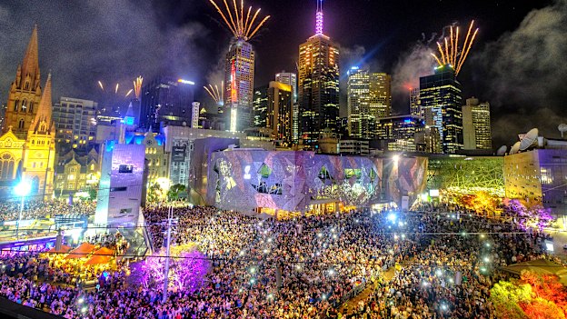 Melbourne fireworks, December 31, 2018.