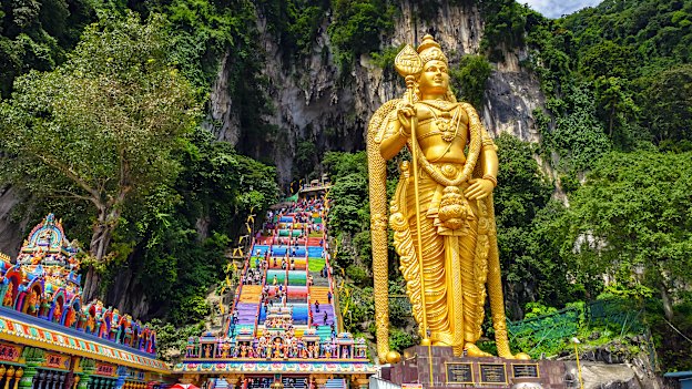 Batu Caves is easy to get to from Kuala Lumpur.