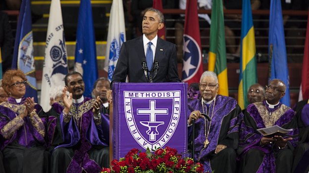 In South Carolina in 2015, President Barack Obama sang Amazing Grace at the eulogy for Clementa Pinckney, who was murdered by a white supremacist.