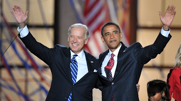 Joe Biden in 2008 with Barack Obama, whom he served as Vice-President. 