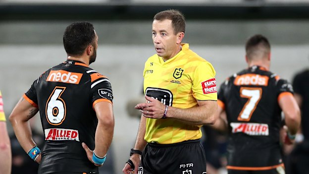 Ben Cummins talks to Benji Marshall during a match last September.