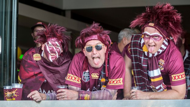 Maroons fans boost Caxton Street’s coffers before a State of Origin match.
