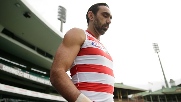 DiAngelo says the booing of Sydney Swans star Adam Goodes (above) out of the AFL hit the raw nerve of white fragility – and the footballer paid the price.