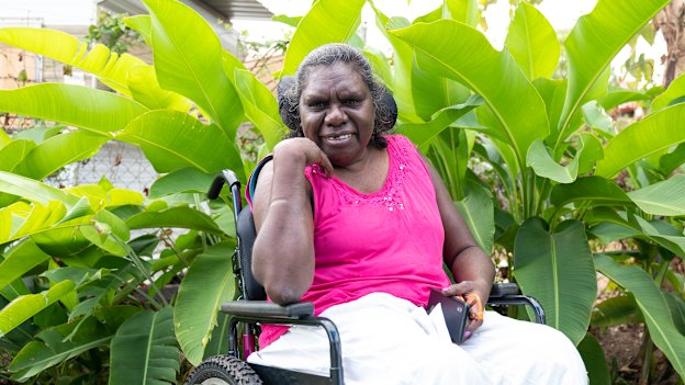 Joyce Lalara from Angurugu on Groote Eylandt: “Some people tell me about that COVID-19. ‘Don’t get the injection because you’ve already got MJD’, they said to me. But I push myself. I have the injection. Both. And I didn’t get sick.”