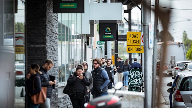 The Centrelink queue in Richmond last March.