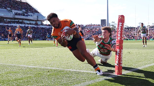 Greg Marzhew scored a hat-trick for the Knights against the Rabbitohs last month.