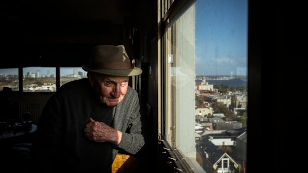 73 year-old Bill McKenzie lives in the public housing towers at 150 Victoria Avenue, Albert Park.