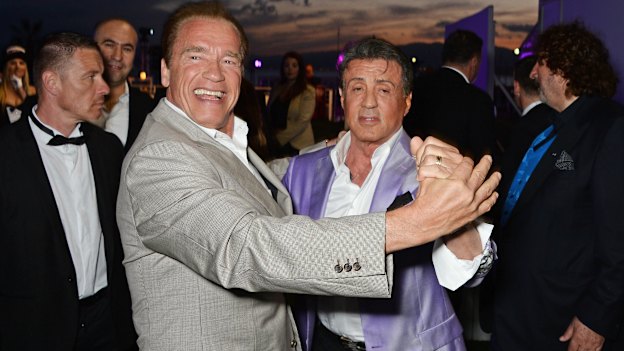 Arnold Schwarzenegger and Sylvester Stallone, 2014.