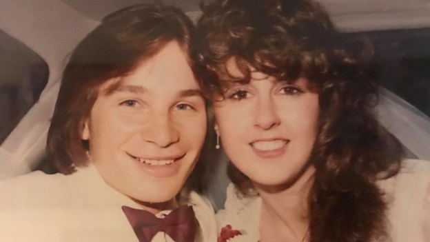 Tiny and Elaine at their wedding in  early 1984.