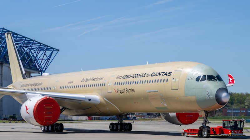 Qantas plane that can leapfrog Middle East rolls off assembly line
